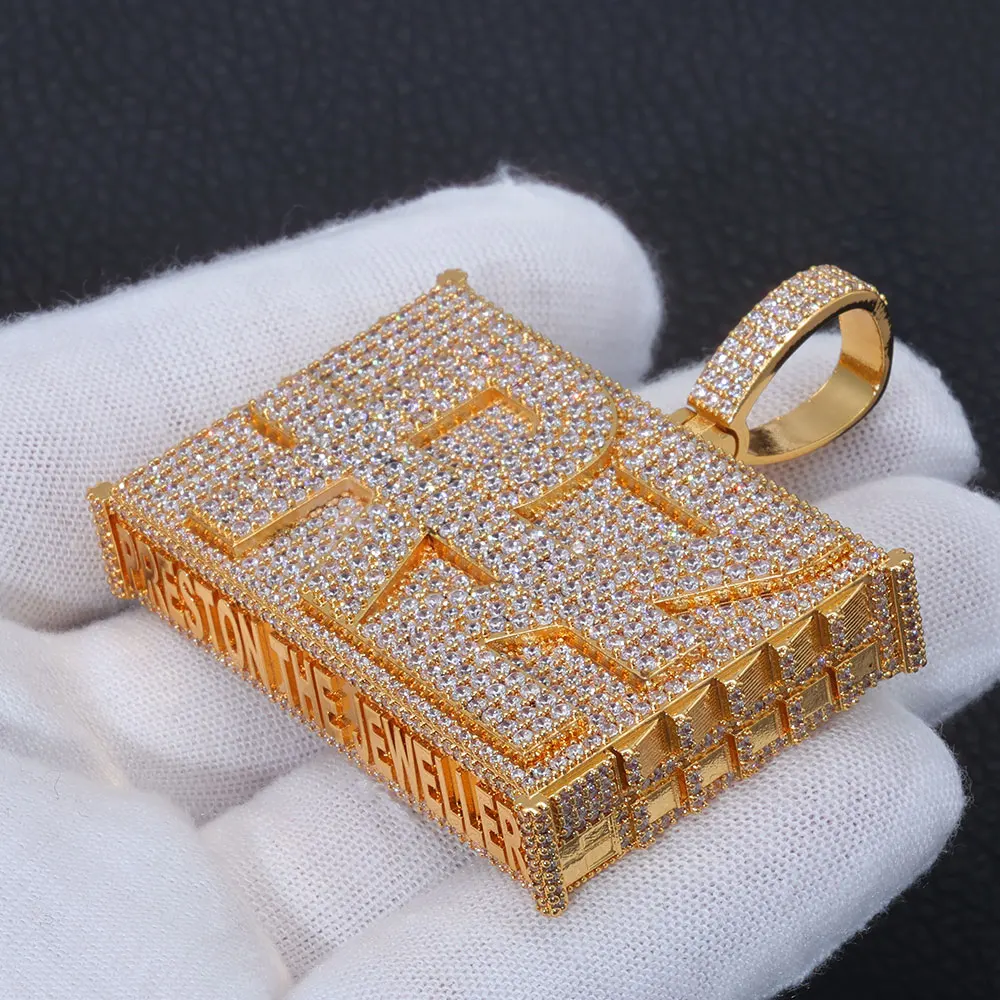 

Nuoya Trendy Rapper Jewelry Iced Out Custom Name Letter Pendant Personalized Hip Hop Jewelry Gift for Men Women