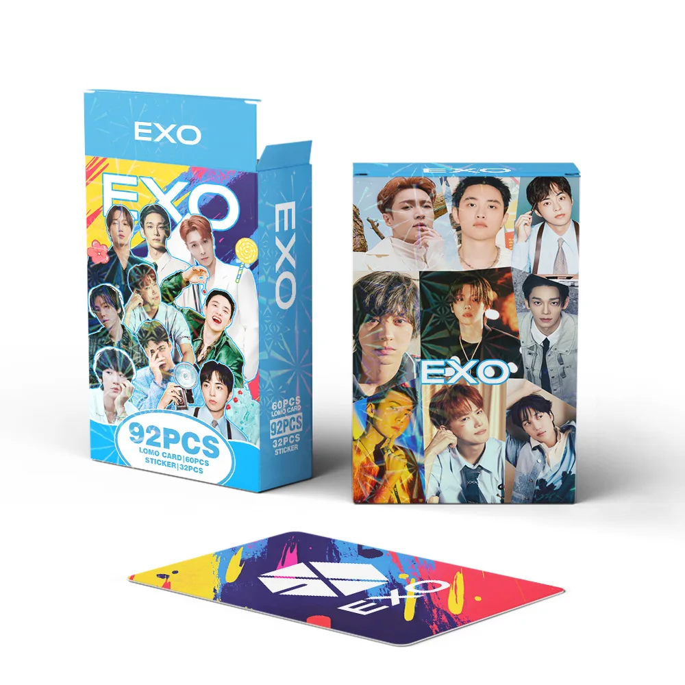 92Pcs/Set XO Idol New Series HD Printd Lomo Cards Baekhyun SeHun ChanYeol XIUMIN SUHO Photocards And Stickers Fans Gifts