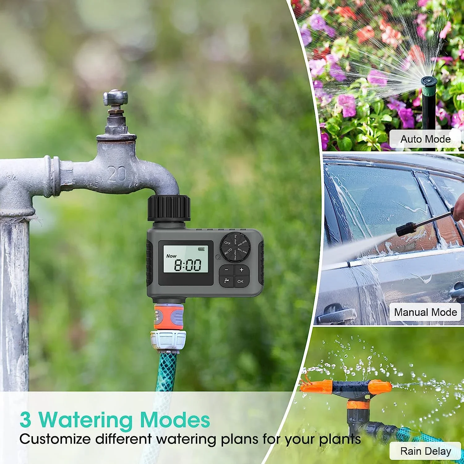 Efficient and Intelligent Electronic Water Timer - Effortless Smart Controller for Automatic Garden Irrigation System, Perfect f