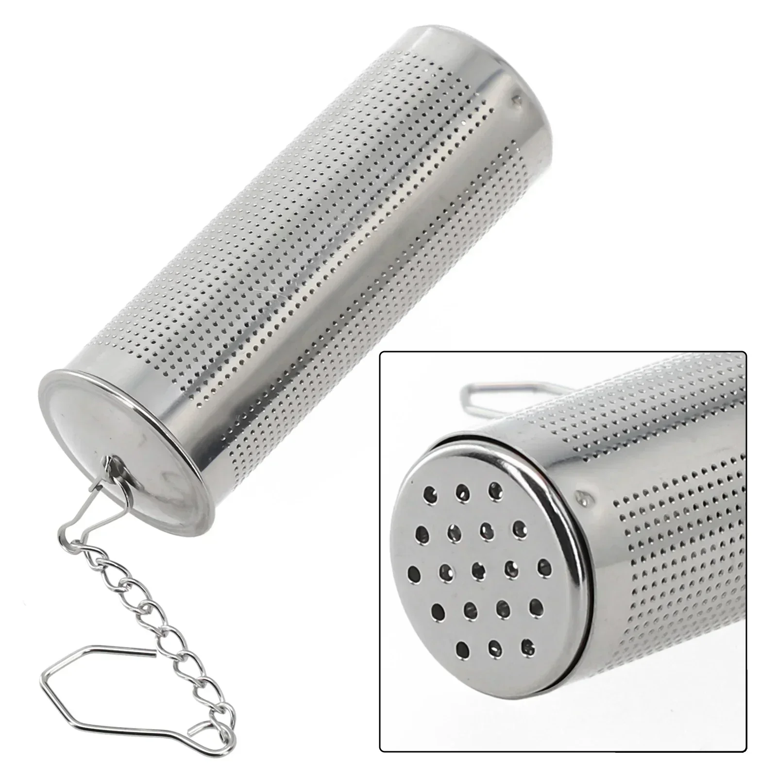 Tea Ball Strainers Stainless Steel Mesh Filters Infuser With Chain Hook Braised Ball Soup Seasoning Ball Kitchen 65mm Tea Maker