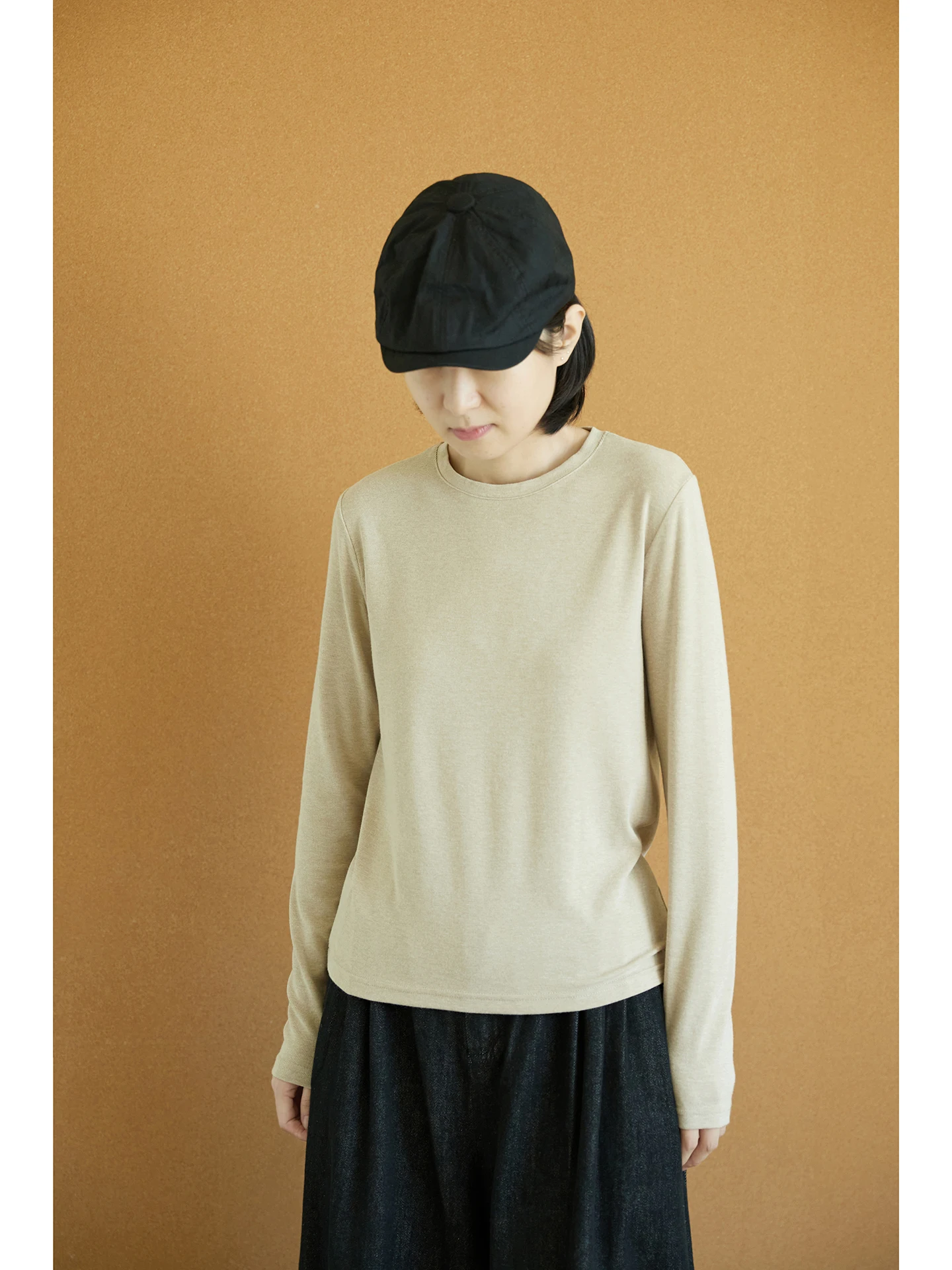 

Soft Comfortable Long Sve round Ne Base irt Women's Autumn Casual Sle Loose Fit Polyester Blend Elastic Fiber