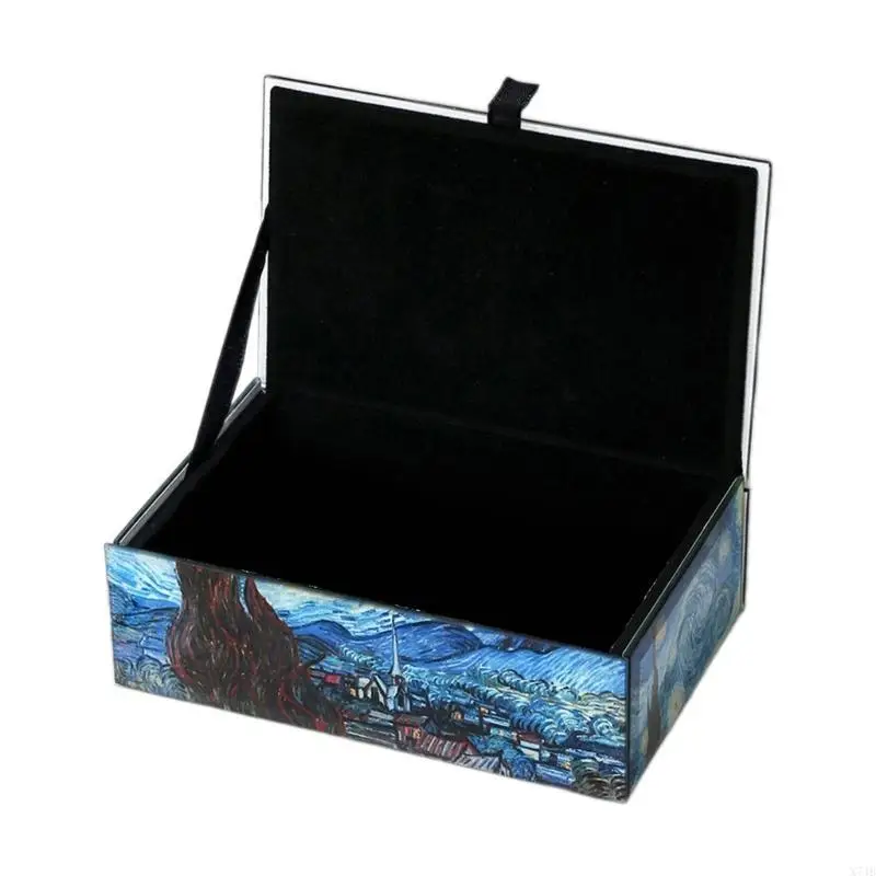 Multifunctional Jewelry Storage Box Display Case for Rings Bracelets and Chains Glass Covered Accessories