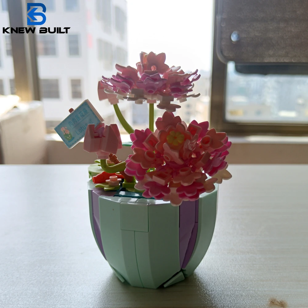 

Knew Built Mini Flower 3D Model DIY Diamond Building Blocks Brick Plant Bouquet Bonsai Decoration Creative Assembly Children Toy