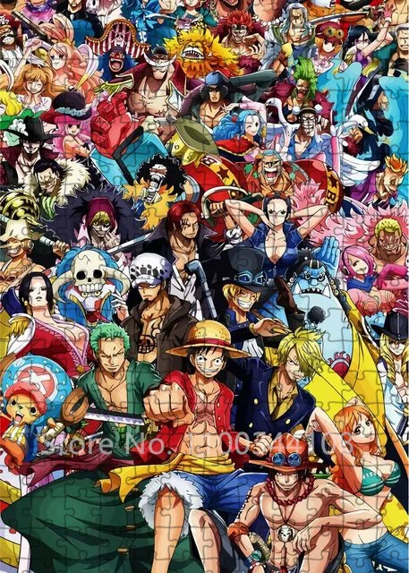 300/500/1000 Pieces One Piece Puzzle Japanese Anime Character Jigsaw Puzzle for Adults Kids Educational Toys Fun Games Diy Gift