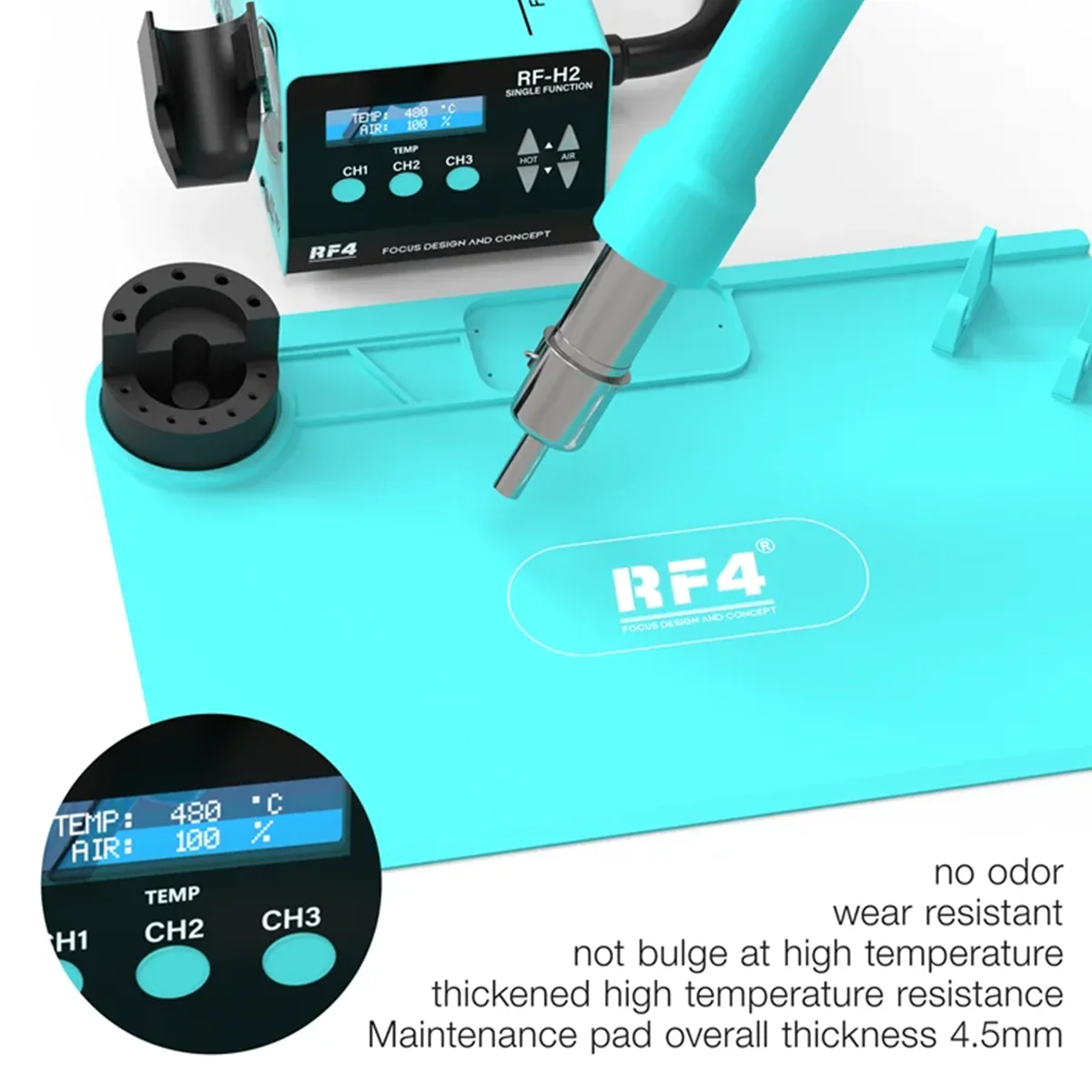 RF4 RF-PO15 PO16 Universal Silicon Working Pad with Storage Bracket High Temperature Resistance Mobile Phone Repair Mat