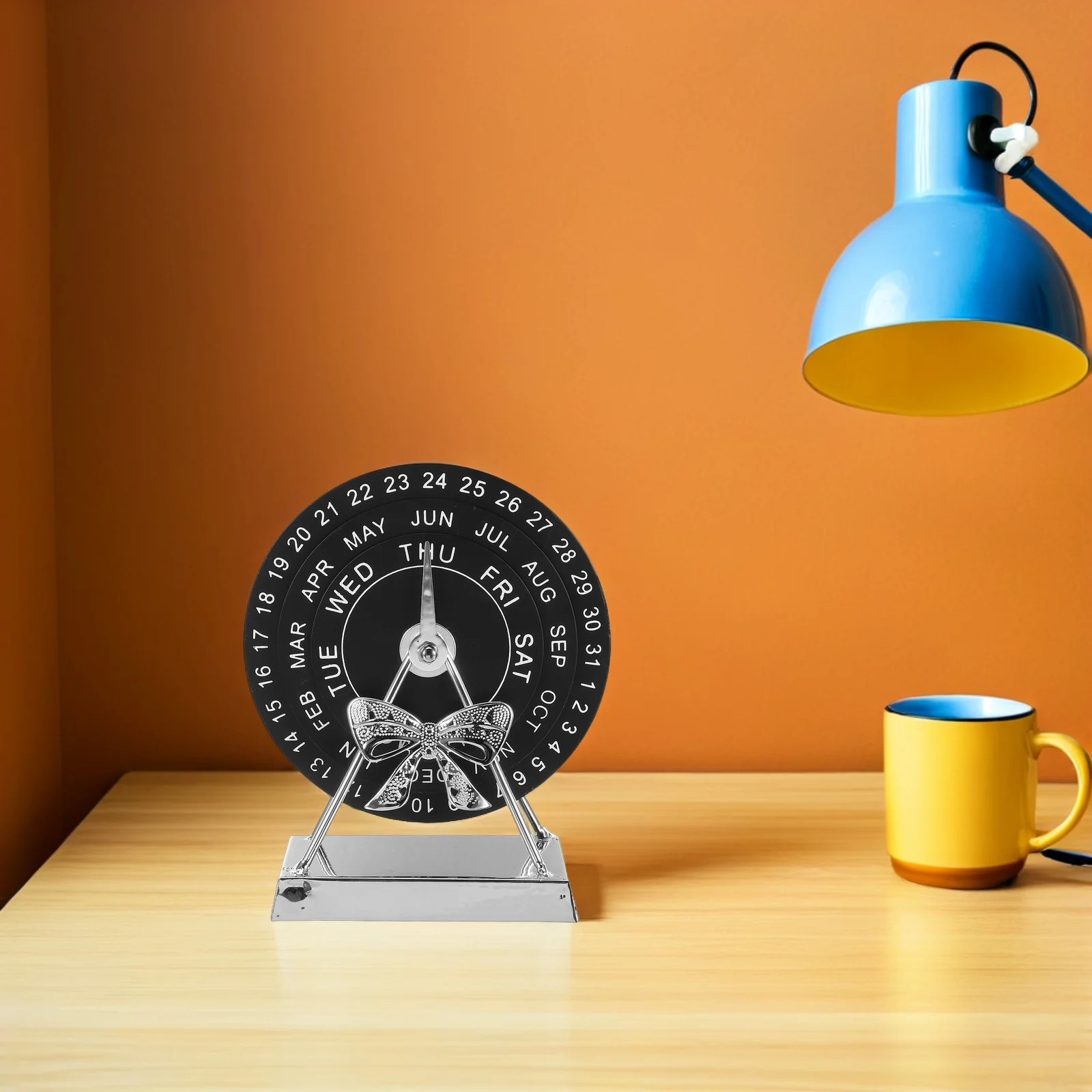 

Metal Perpetual Calendar Manual Rotatable Disks Block Decoration Desk Creative Desktop Ornament Home Office