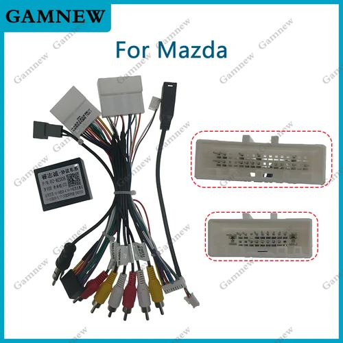 Reproductor de DVD de 16 pines para Audio de coche, adaptador Calbe de alimentación, caja Canbus para Mazda3 Axela CX-4 CX-5 Antnza, arnés de cableado con enchufe estéreo