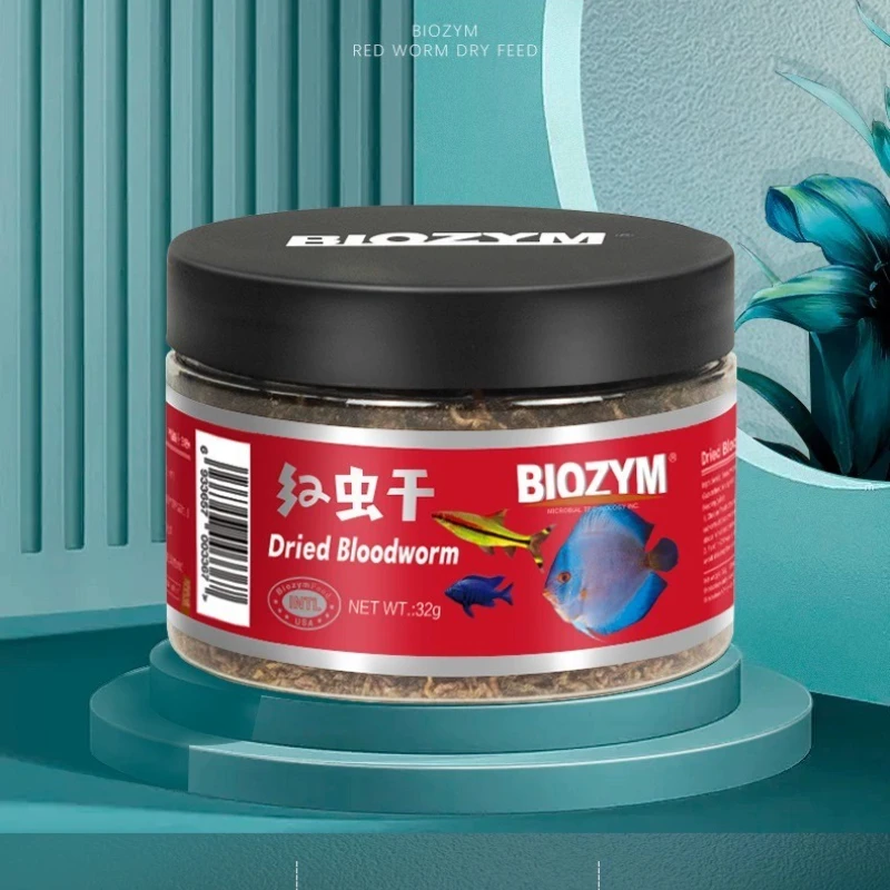 

BIOZYM Freeze-Dried Bloodworms - Tropical & Small Fish Food for Goldfish, Guppies & Community Tanks (Frozen & Dry Options)