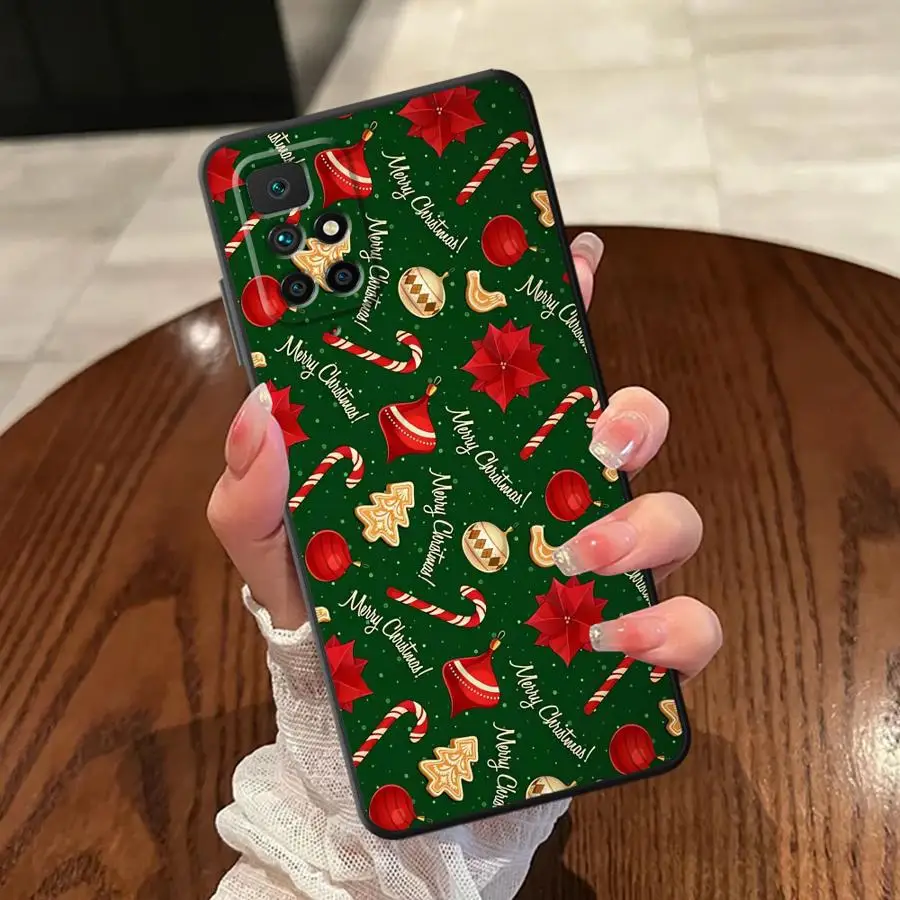 بارد شجرة عيد الميلاد تصميم الأزياء الأسود لينة غطاء الهاتف الحال بالنسبة Xiaomi Redmi A5 A3 10 14C K40 K80 برو 9 A1 A2 زائد A4 13C 12C #3