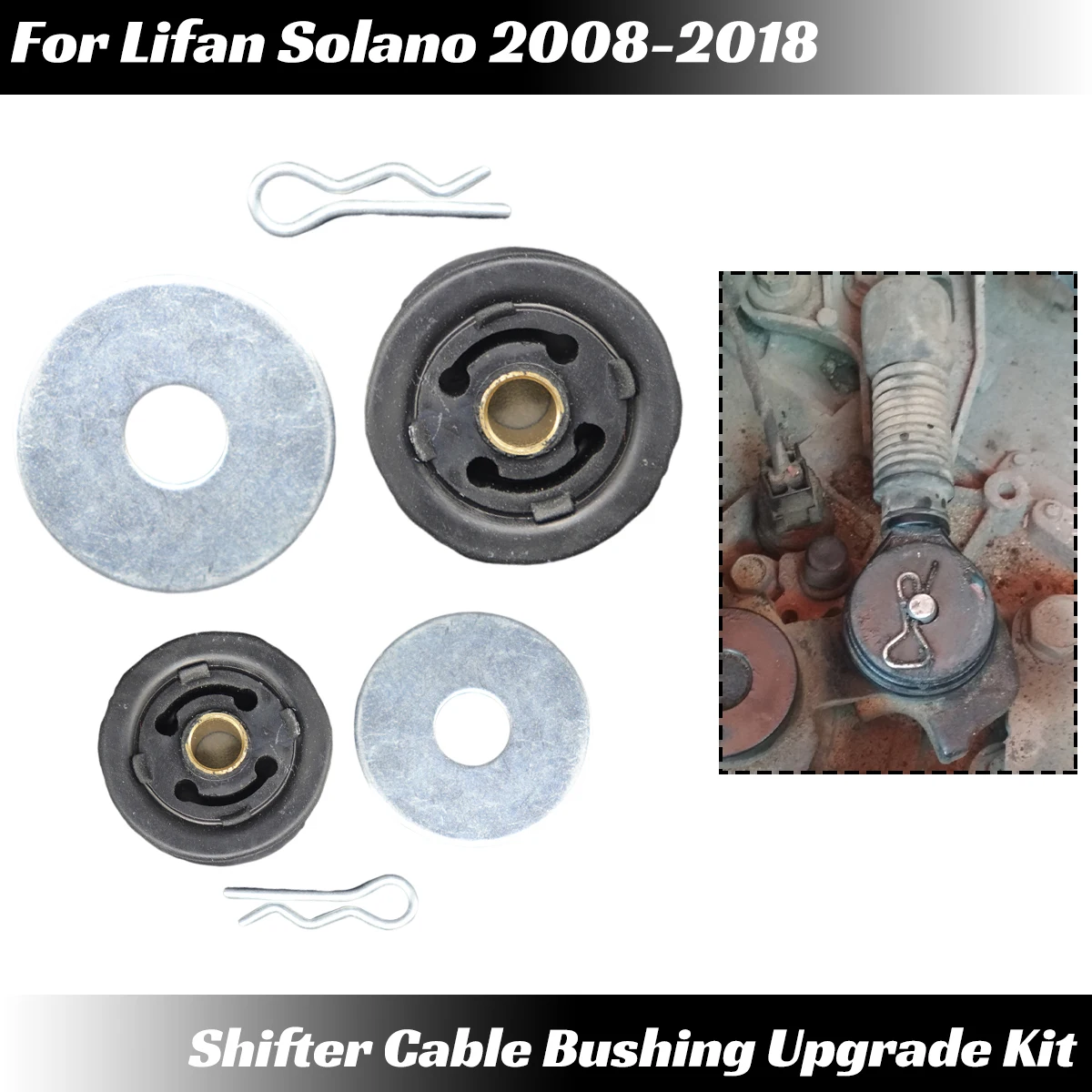 

Updated Gear Shifter Lever Selector End Rod Connect Bush W/ Washer Cotter Pin Clip For Lifan Solano 2008-2018 620 Martin Motors