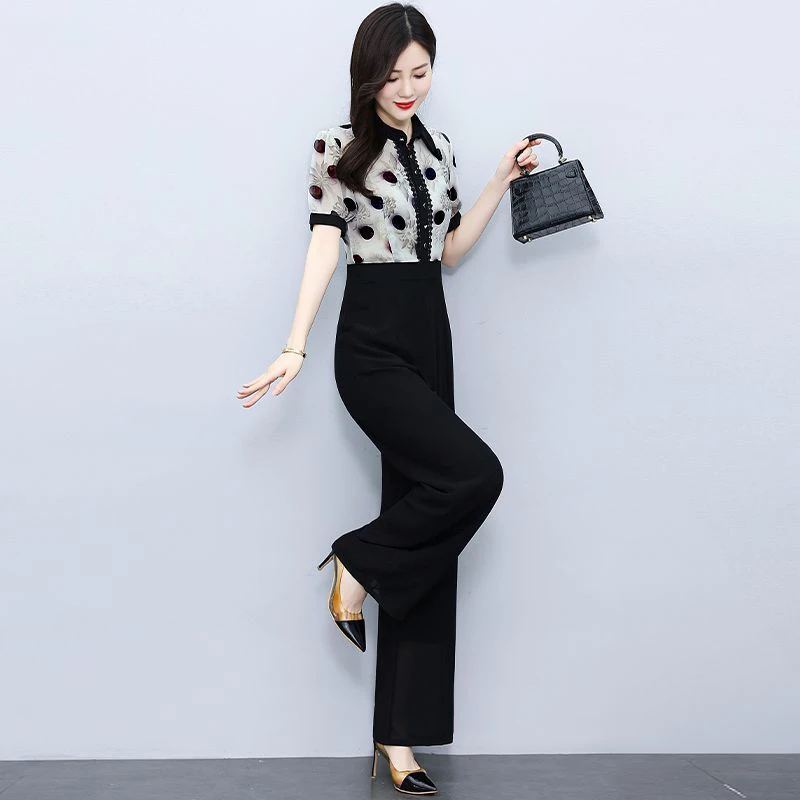 

Комплект: комбинезон-брюки с широкими штанинами и утягивающим эффектом, женский, летний, 2025, новинка, с завышенной талией, в корейском стиле, для повседневной носки, Faion