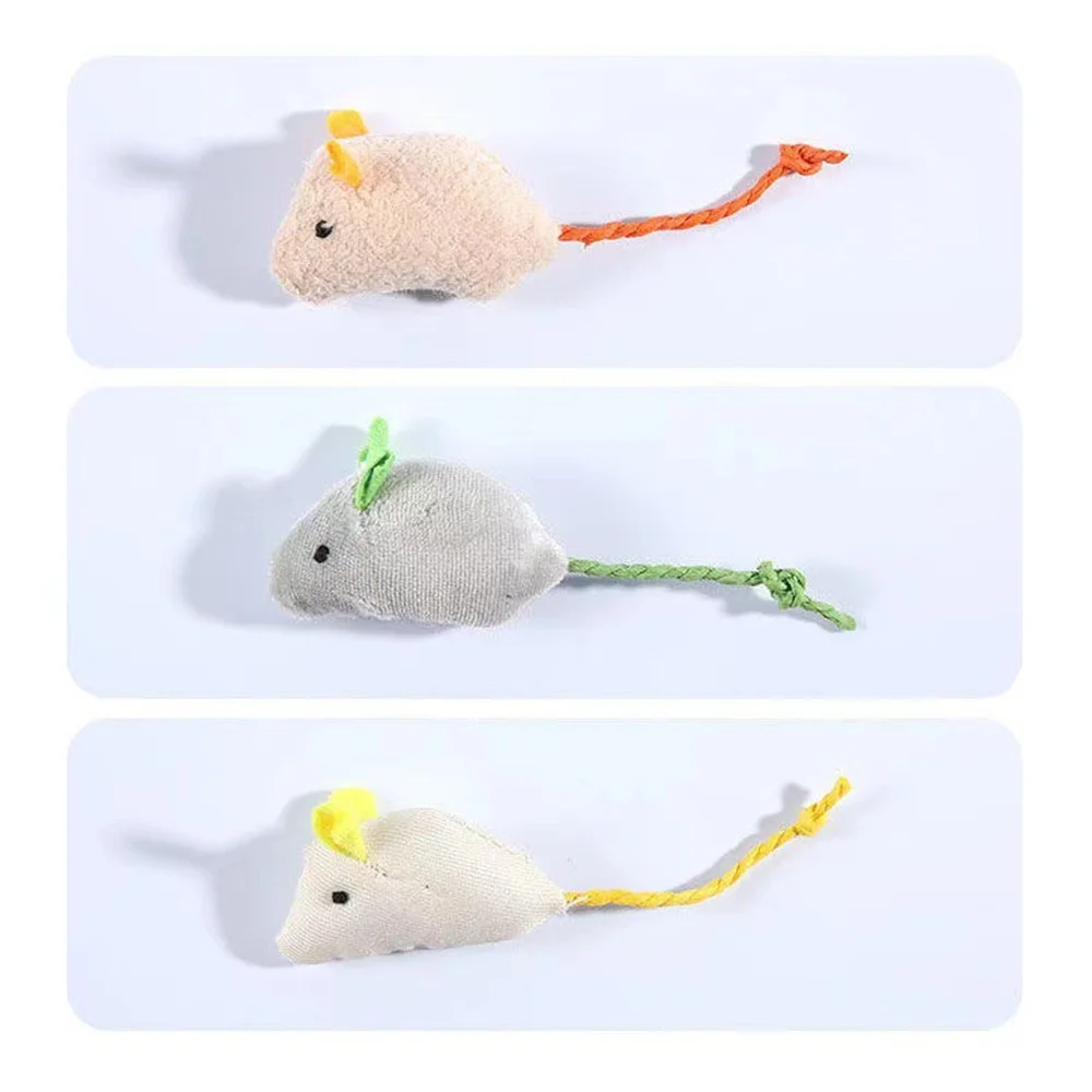 Ratón de peluche colorido para piezas, resistente a los arañazos, juego de hierba gatera, ejercicio de persecución, juguetes interactivos,