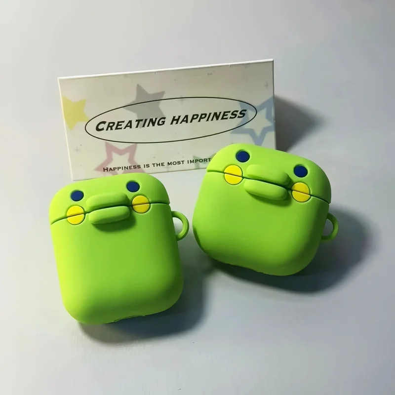 لطيف الكرتون Tamagotchi Mamiji Airpods 4/3 سيليكون سماعة شل أبل سماعة لاسلكية تعمل بالبلوتوث غطاء متوافق مع Airpods حالة #4