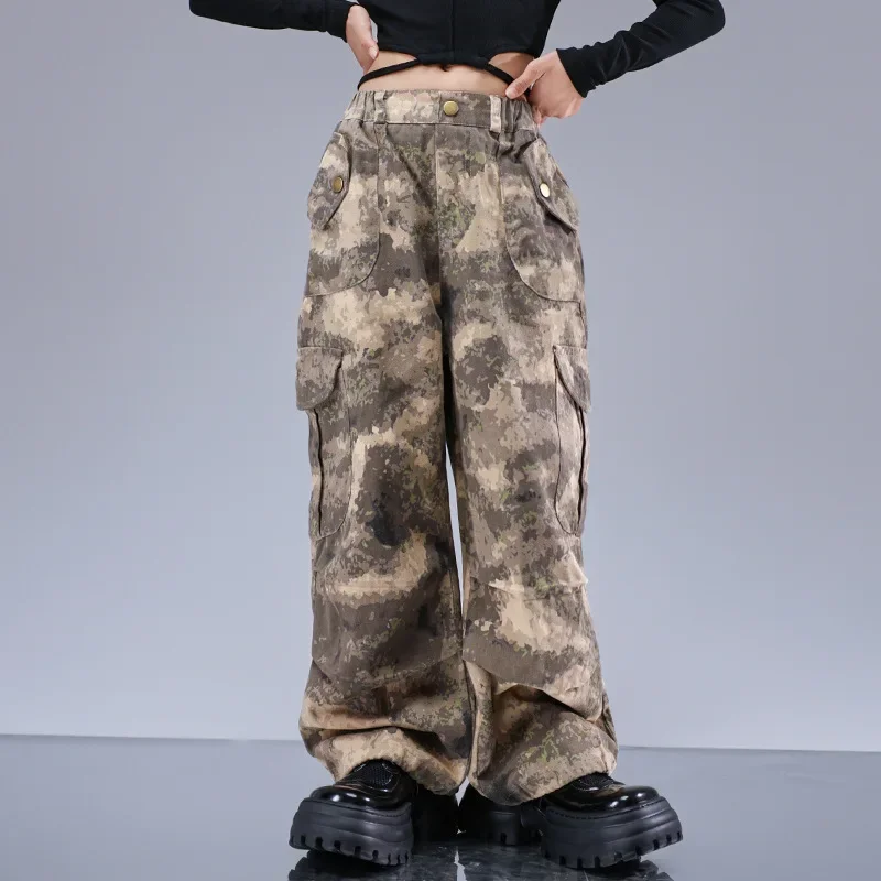 ملابس Kpop Hip Hop بدلة موحدة مموهة للفتيات والأطفال ملابس رقص الجاز