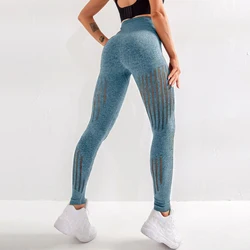 Yoga Leggings Women Fitness Running Cycling Pants Solid Color Seamless High Waist Push Up Woman Tights Workout Gym Jogger Pants