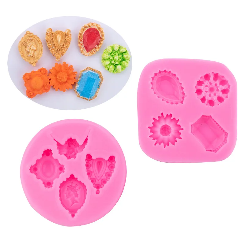 Angel Gem Jewelry Fondant Silicone Mold DIY Baking Cake Vintage Ornament Creative Plaster Mould 414