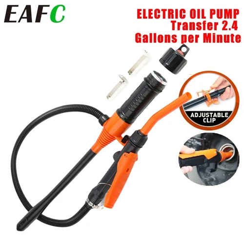 EAFC 1 Juego de bomba de transferencia de coche, bomba de aceite de combustible alimentada por batería, boquilla de Control, bomba de transferencia de líquido de mano para bomba diésel de Gas automático
