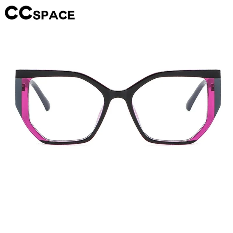 Color-blocked Square Reading Glasses Women Popular TR90 Resin Optical Presbyopic Eyeglass Custom Diopter +50~+600 #301886