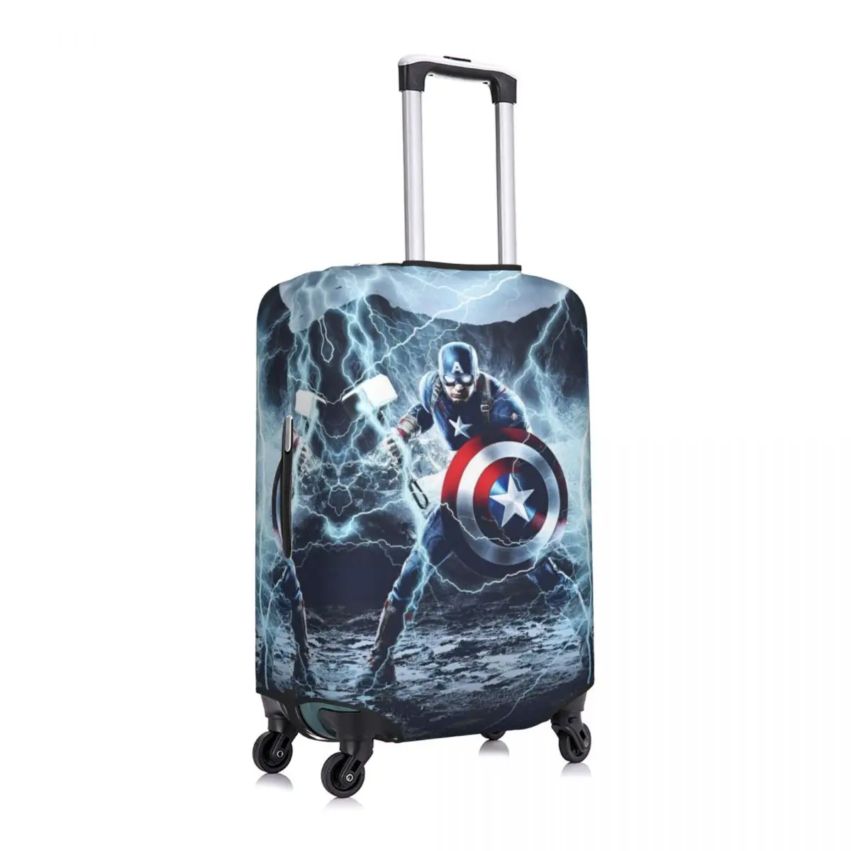 Captain America 3D Printing Suitcase Cover Fashion LOGO Business Vacation Elastic Luggage Supplies Protector