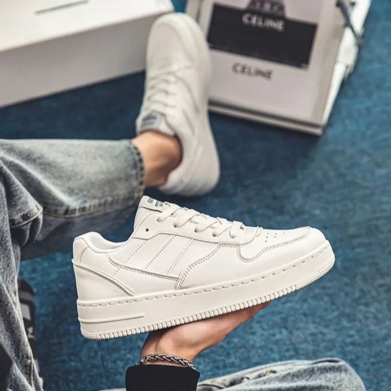 Chaussures de sport blanches à plateforme assorties pour hommes, plaque d'aération, décontracté, à la mode, nouveau