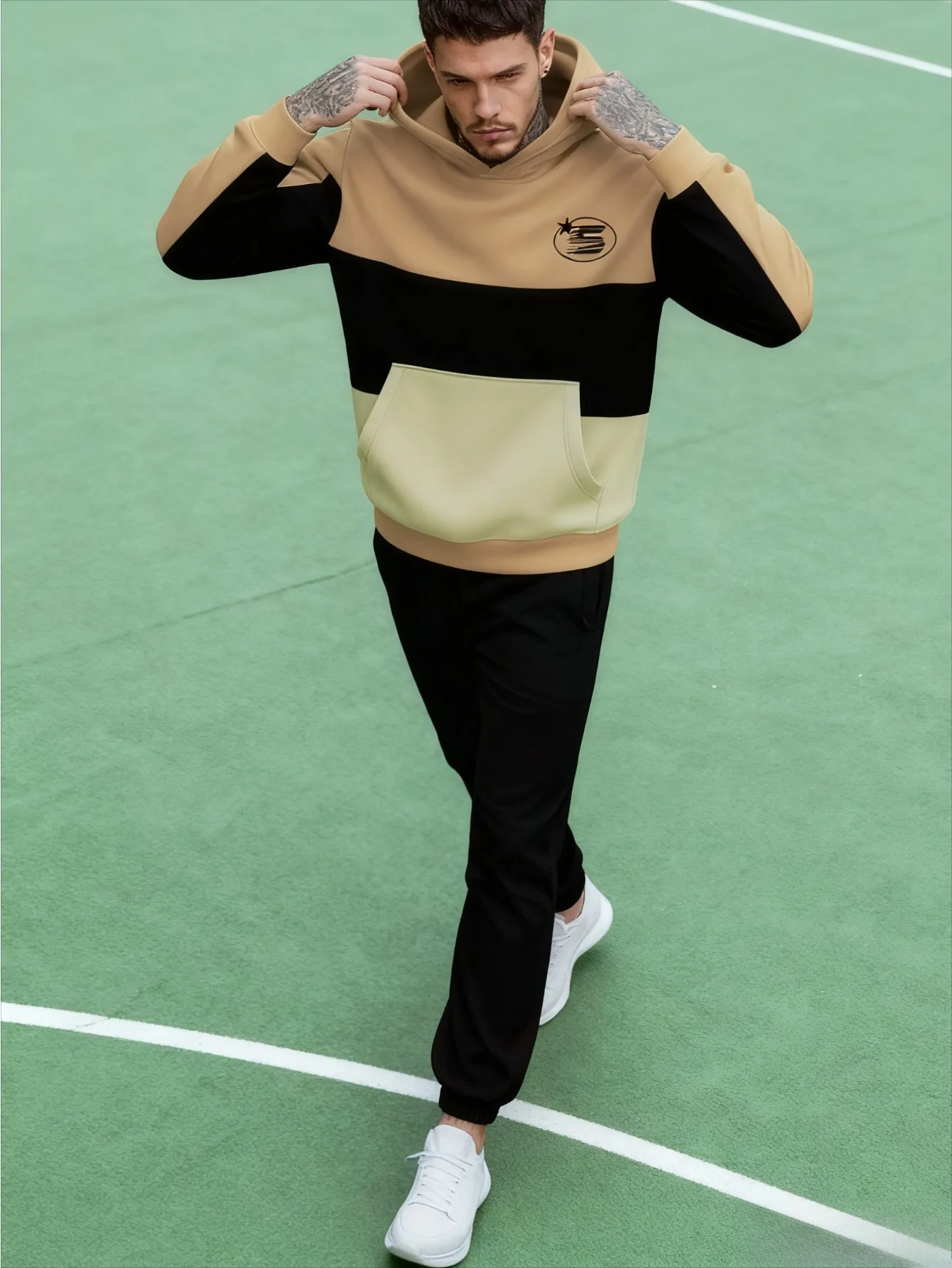 Европейский и американский мужской спортивный костюм с капюшоном и цифровой печатью — высококачественная приятная для кожи ткань для толстовки