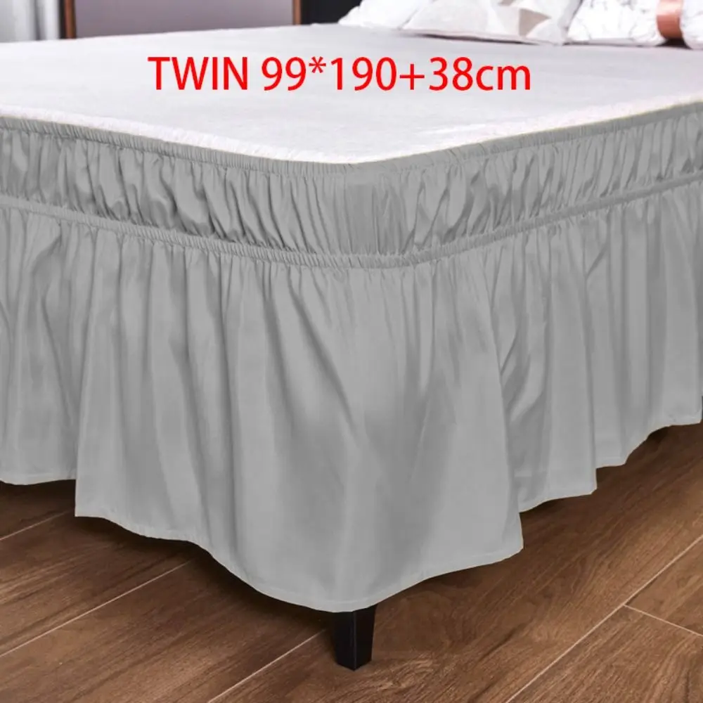 New Polyester Bed Skirt Removable Bed Side Decorations Bed Ruffles Solid Color Elastic Bed Side Skirt Bedroom