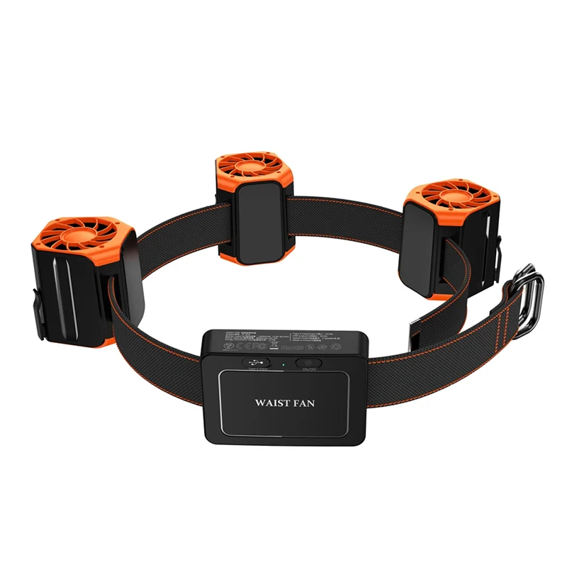 Портативный поясной вентилятор A97G с аккумулятором емкостью 1200 мАч, временем работы 20 часов, 2 режима скорости, свободные руки, перезаряжаемый поясной вентилятор