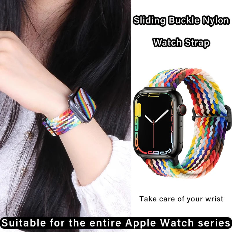 Correa trenzada para Apple Watch, pulsera de bucle elástico de 44mm, 40mm, 45mm, 41mm, 49mm, 38mm y 42mm, serie Iwatch Ultra 9 8 7 6 SE 5 3