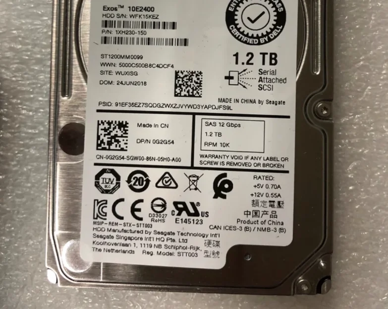 

Для серверного жесткого диска 0G2G54 ST1200MM0099 1,2 ТБ 10K SAS 2,5 дюйма 12 ГБ