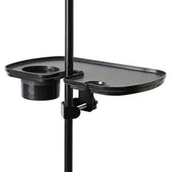 Microphone Stand Tray Sound Card Tray Adjustable Clamp Storage Tray Universal Multi Functional Shelf Stand for Gigging