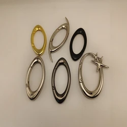 New Unisex Keychain Essential Icon Carabiner Blackout Simplicity Zinc Alloy Oval Solid Belt Buckle Sliver Key Ring Women Men