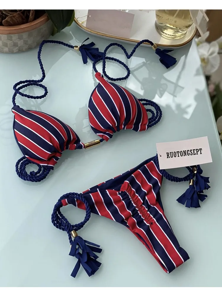 2022 Summer Sexy Micro Bikini Set Push Up Swimwear Women Brazilian Bikini Swimsuit Halter Biquini Holiday Beach Bathing Suit