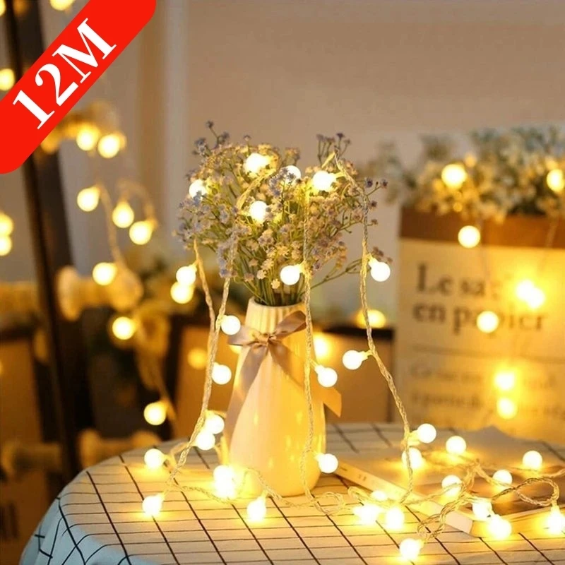 Ball LED Fairy Lights Star Ball Christmas String Lights Garlands Outdoor For Room Wedding Party New Year Decoration