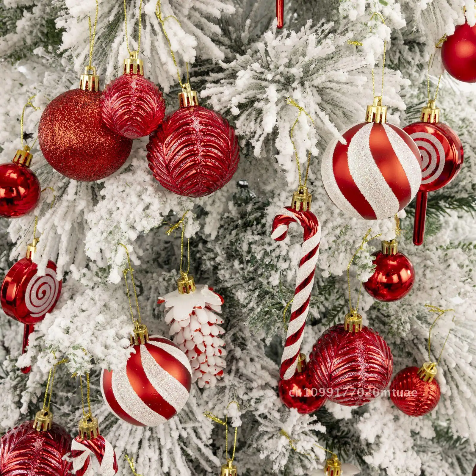 40 Piece Set Christmas Ball Ornament Christmas Pendant Gift Box Decorations European Style Holiday Accessories