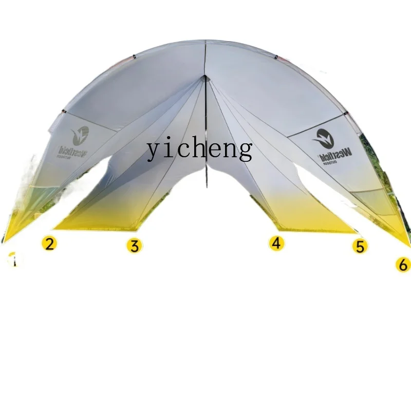 

Zf Canopy Tent Outdoor Autumn and Winter Camping Dome Butterfly-Shaped Large Sun Protection Rain Proof Sunshade