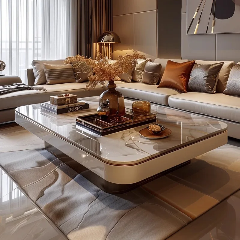 Minimalist Aesthetic Italian Unique Coffee Table Computer Writing Metal Couchtisch Home Furniture Designer Simple Coffee Table