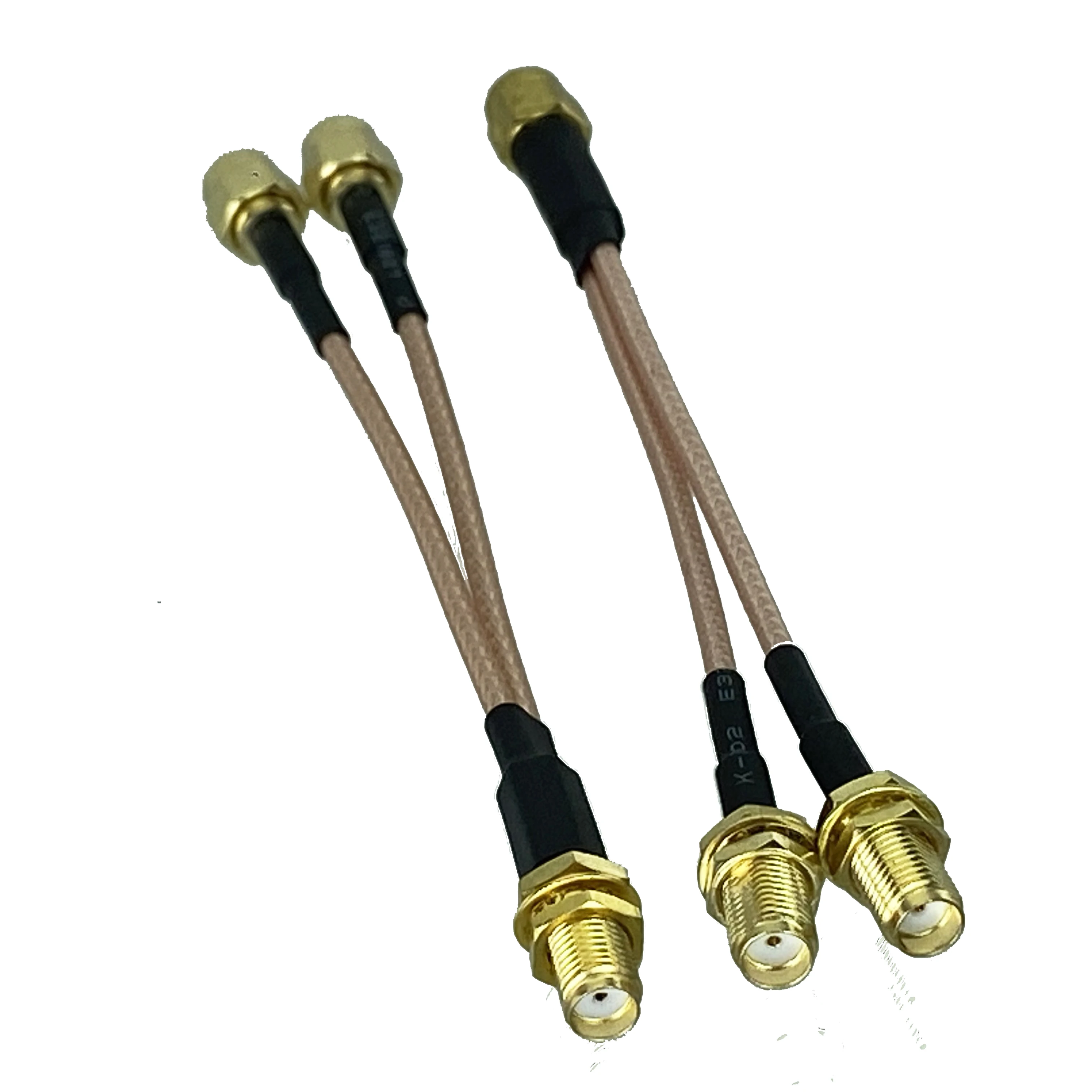 RG316 SMA to 2x SMA Male Plug & Female Jack Y Splitter RF Coaxial Converter Connector Pigtail Jumper Cable Straight New 7CM~3FT