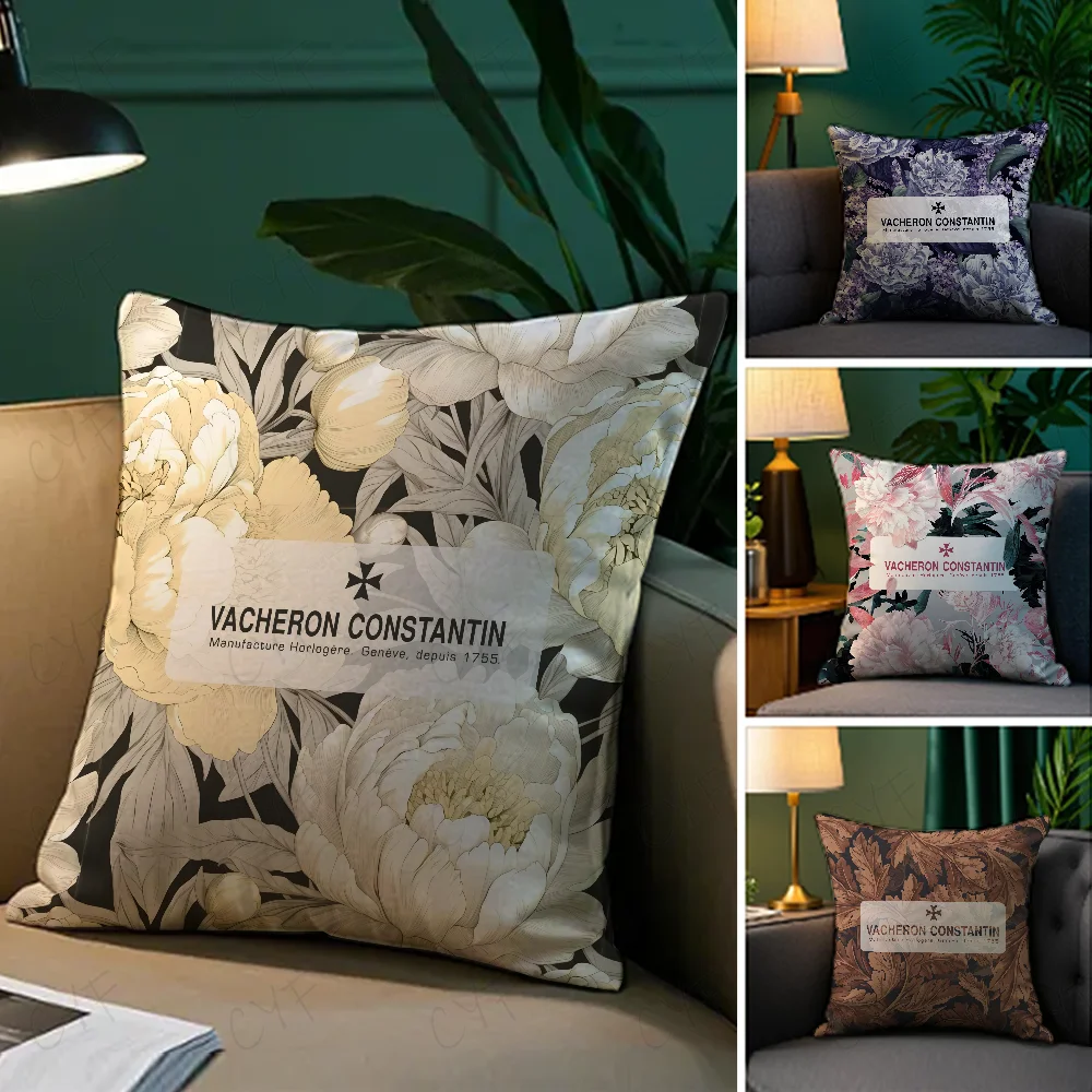 Fashion V-Vacherons C-Constantin Pillow Case Anti-dustmite Pillowcase Invisible zipper silky short plush Sofa cushion cover