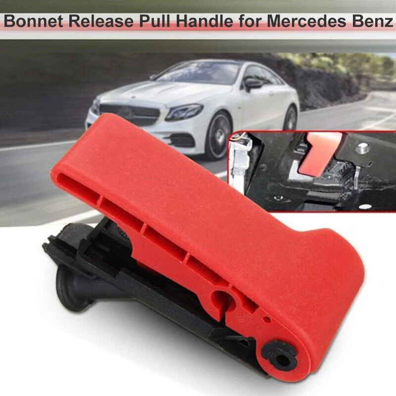 Red Valve Cover Release Switch Hood Latch Release Pull Handle Car Accessory Fit for Mercedes Benz W210 W211 W212 R199 W414 W639