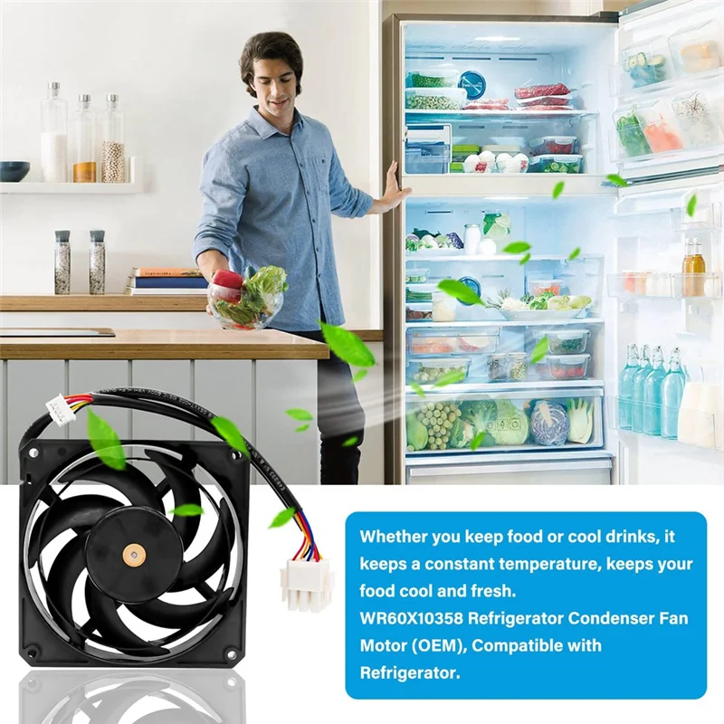 

-AT37 WR60X10358 WR60X10339 Refrigerator Condenser Fan For GE Refrigerator GNE26GSDDSS GNE26GSDFSS GNE26GMDBES GNE26GGDBBB