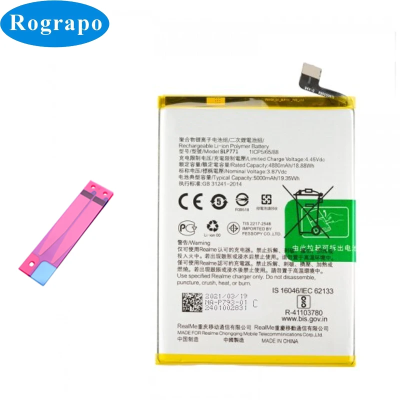 Nieuwe BLP771 BLP799 BLP803 BLP807 BLP837 BLP877 Batterij Voor Oppo Realme 7 7i X7 8 8i 8S 9 Pro+ 5G