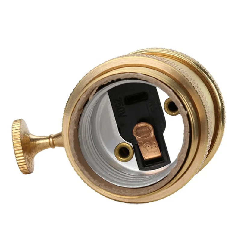 E27 رأس المصباح الرجعية E26 رأس المصباح النحاسي حلقة مزدوجة رأس المصباح النحاسي النقي الرجعية مع ملحقات مصباح الجدار التبديل