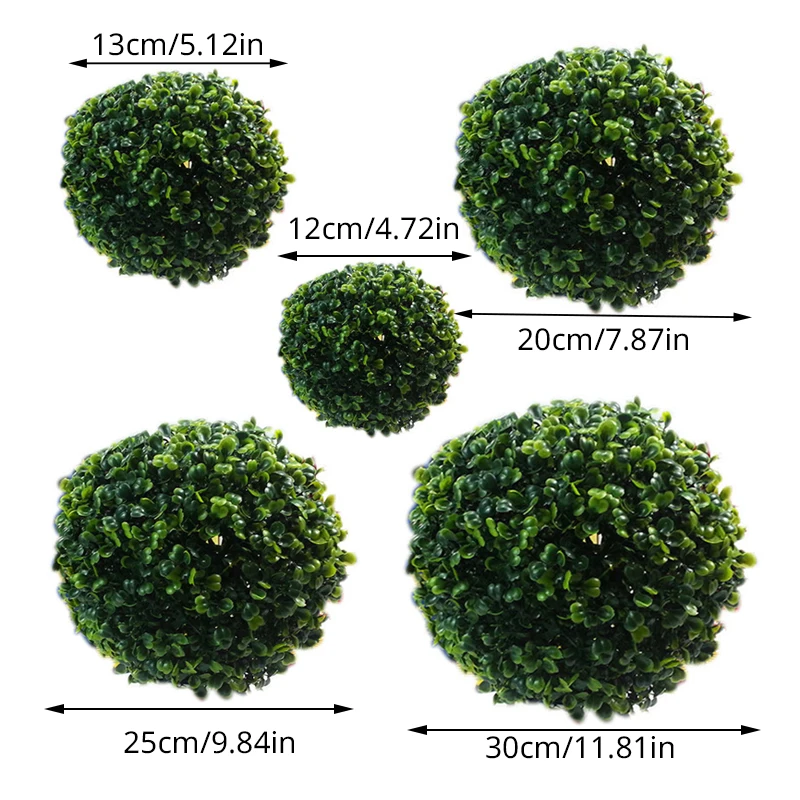 1PC 12//15/20/25cm Artificial Milan Ball Wall Hanging Plant Decorative Balls Plastic Fake Flower Ball For Wedding Home Decor