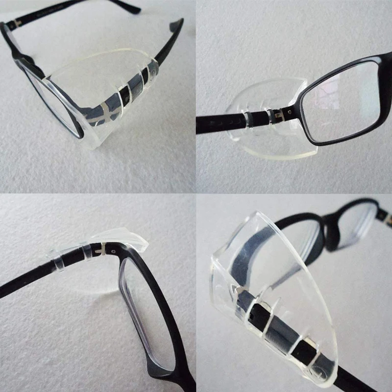 HOT! 8 Pairs Safety Eye Glasses Side Shields Slip On Clear Side Shields For Safety Glasses Fits Small To Medium Glasses