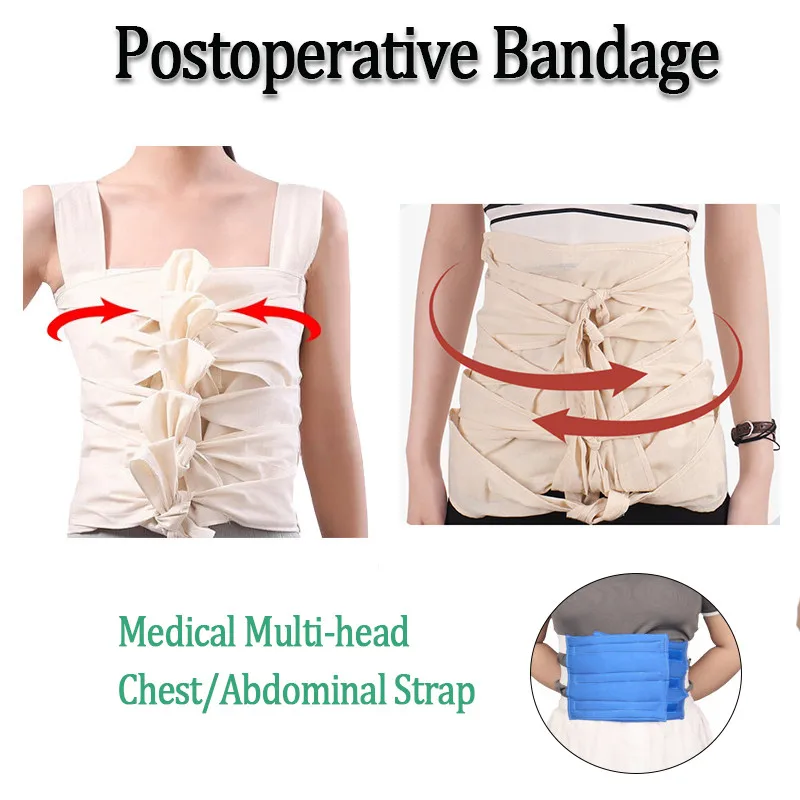 Postoperative Bandage Straps Multi Head Abdominal Strap Chest Strap for Pain Relief and Body Shape Protection