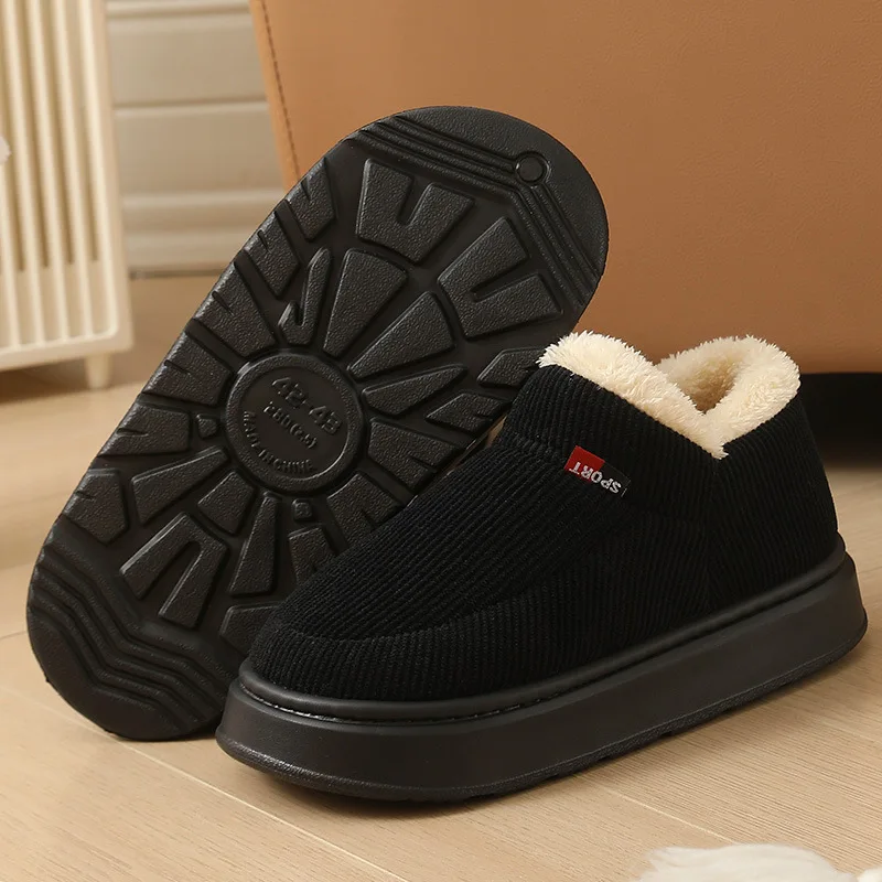 Unisex Winter-Plüsch-Schneestiefel mit Warmer Dicker Sohle für Innen- und Außenbereich Rutschfeste Hausschuhe – Detail 8