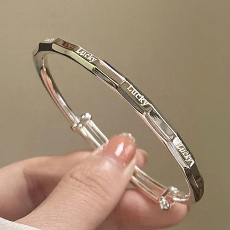 

Lucky Women, Letter Jewelry, Push-Pull Adjustable Bracelet, Youth Style,