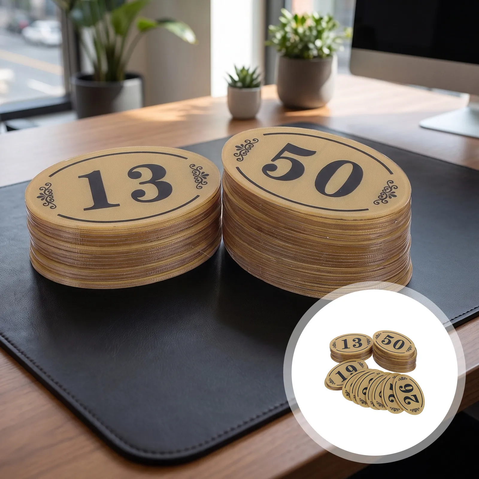50Pcs Locker Number Stickers Self Adhesive Acrylic Gold Finish Clear Engraved for Gym Cabinet Office Hotel Room Door