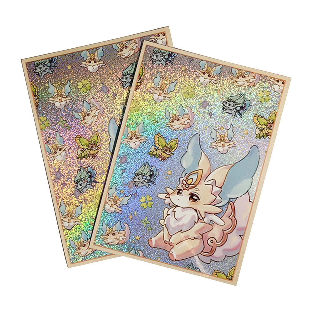 50PCS 63X90mm Laser Card Sleeves Trickstar Holly Angel Board Game Cards Protector Cards Shield Double Card Cover for YGO