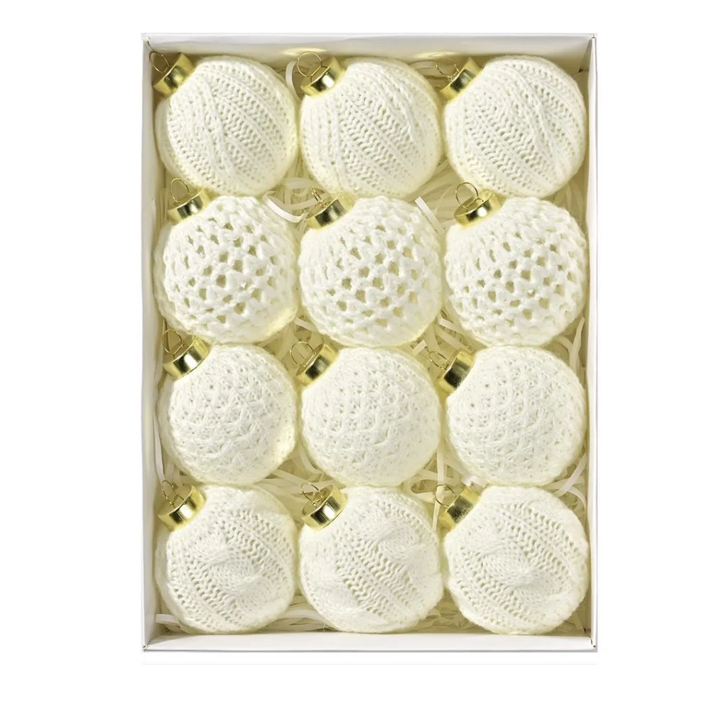 7 cm große Weihnachtskugel-Ornamente, gehäkelt, Weihnachtsdekoration, Feiertags-Atmosphäre, kompakte Größe, gestricktes Design, leichte Aufbau